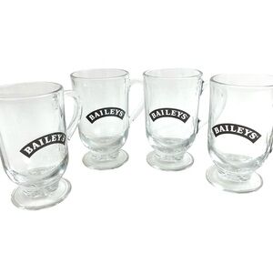 Set of 4 Baileys Glass Irish Coffee Mugs